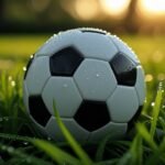 Anh macro cận cảnh qua bong da tren co xanh co suong, minh hoa tran dau Bodo Glimt vs Lillestrom
